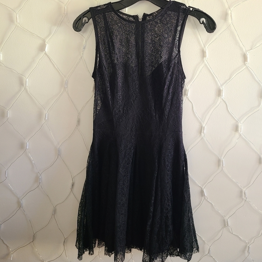 Armani Exchange Sleeveless Lace Dress • LBD • Petite Zero (0)